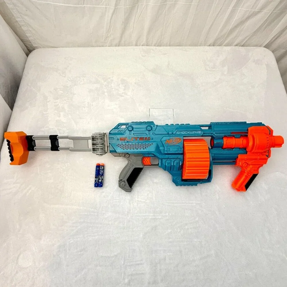 Nerf Elite 2.0 Shockwave RD-15 Dart Blaster w/Flip Out Stock Extension Works